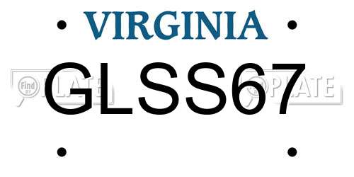 GLSS67 Virginia License Plate