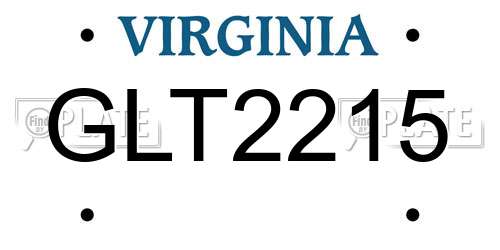 GLT2215 Virginia License Plate