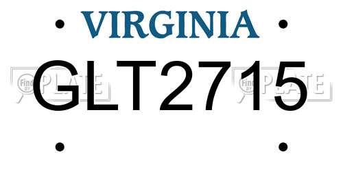 GLT2715 Virginia License Plate