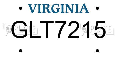 GLT7215 Virginia License Plate