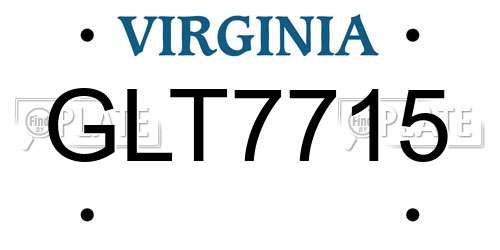 GLT7715 Virginia License Plate