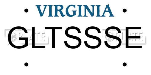 GLTSSSE Virginia License Plate