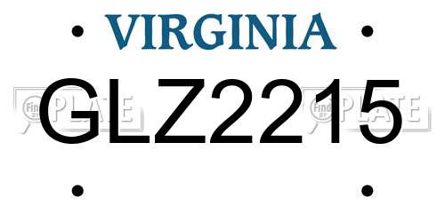 GLZ2215 Virginia License Plate