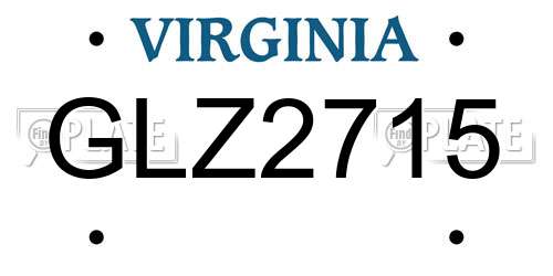 GLZ2715 Virginia License Plate