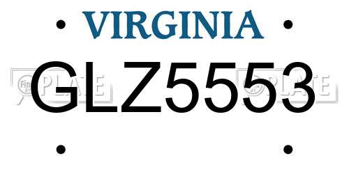 GLZ5553 Virginia License Plate