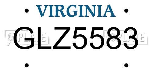 GLZ5583 Virginia License Plate