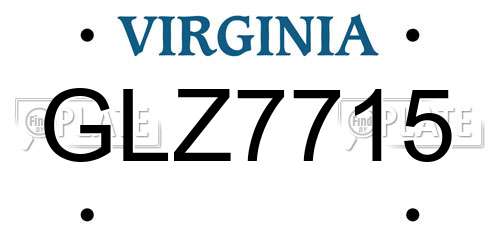 GLZ7715 Virginia License Plate