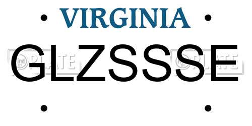 GLZSSSE Virginia License Plate