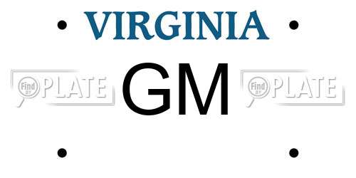GM Virginia License Plate