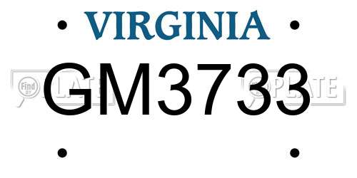 GM3733 Virginia License Plate
