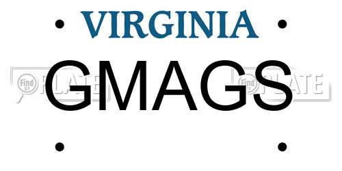 GMAGS Virginia License Plate