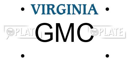 GMC Virginia License Plate