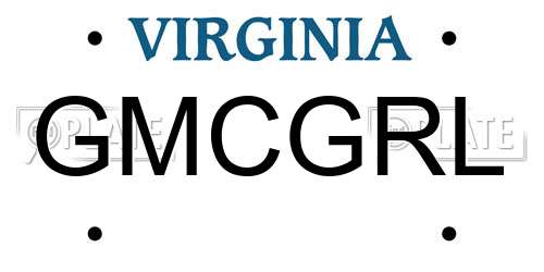 GMCGRL Virginia License Plate