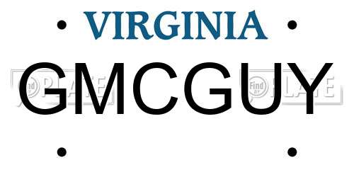 GMCGUY Virginia License Plate
