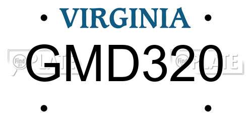 GMD320 Virginia License Plate