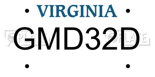 GMD32D Virginia License Plate