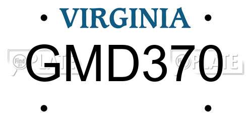 GMD370 Virginia License Plate