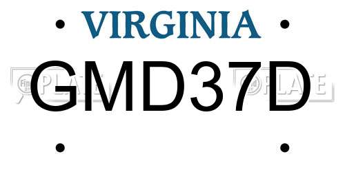 GMD37D Virginia License Plate