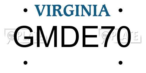 GMDE70 Virginia License Plate
