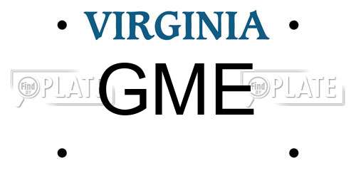 GME Virginia License Plate