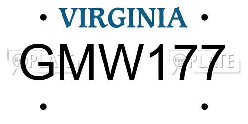 GMW177 Virginia License Plate