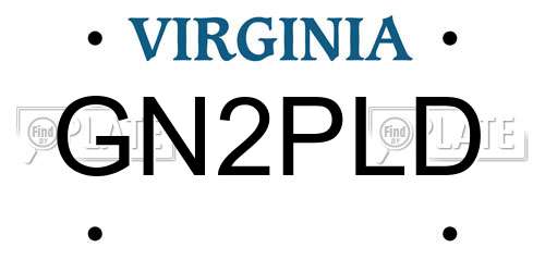 GN2PLD Virginia License Plate