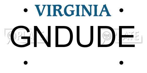 GNDUDE Virginia License Plate