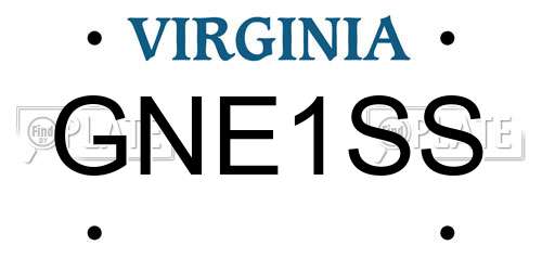 GNE1SS Virginia License Plate