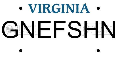 GNEFSHN Virginia License Plate
