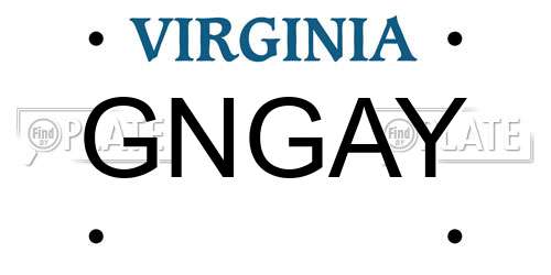 GNGAY Virginia License Plate