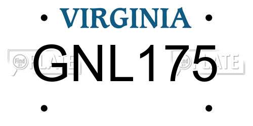 GNL175 Virginia License Plate