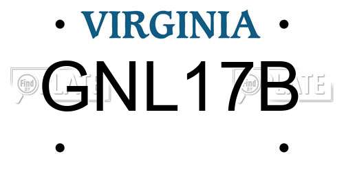 GNL17B Virginia License Plate