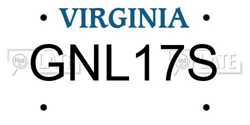 GNL17S Virginia License Plate