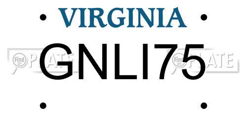 GNLI75 Virginia License Plate