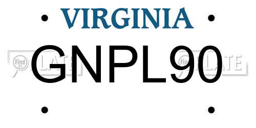 GNPL90 Virginia License Plate