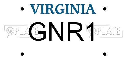 GNR1 Virginia License Plate