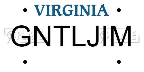 GNTLJIM Virginia License Plate