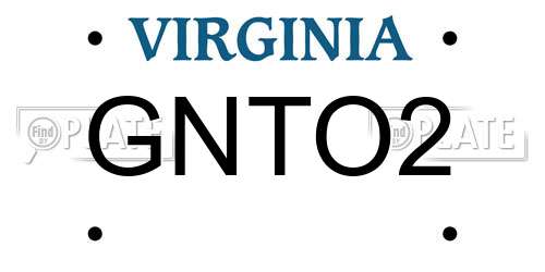 GNTO2 Virginia License Plate