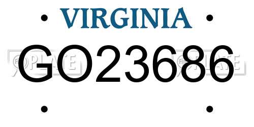GO23686 Virginia License Plate