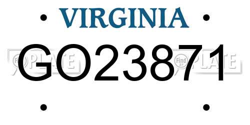 GO23871 Virginia License Plate