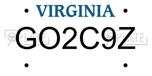 GO2C9Z Virginia License Plate