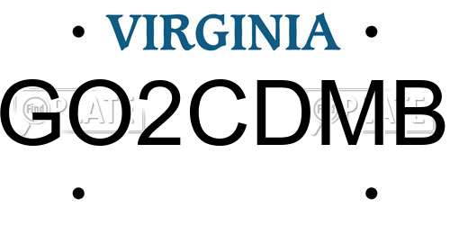 GO2CDMB Virginia License Plate