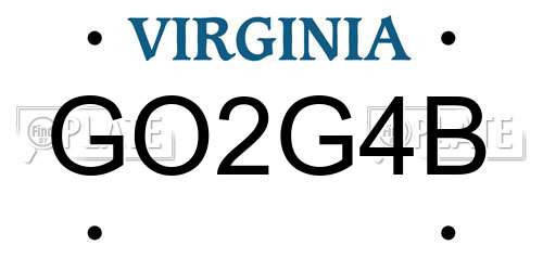 GO2G4B Virginia License Plate