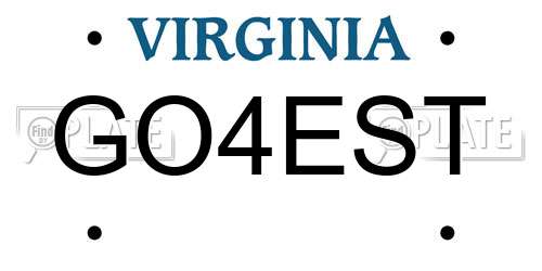 GO4EST Virginia License Plate