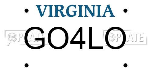 GO4LO Virginia License Plate