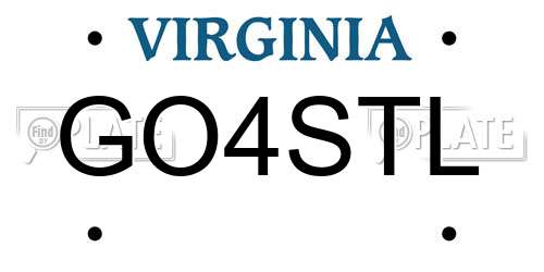GO4STL Virginia License Plate