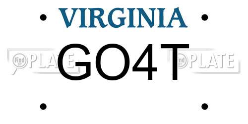 GO4T Virginia License Plate