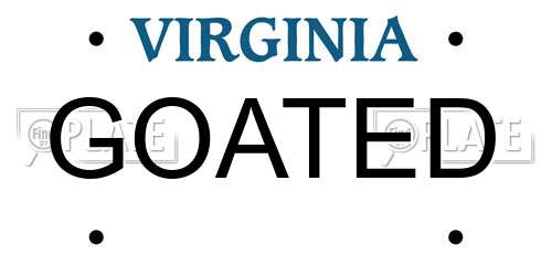 GOATED Virginia License Plate