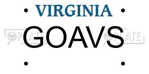 GOAVS Virginia License Plate