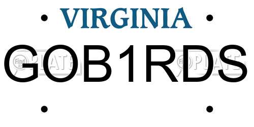 GOB1RDS Virginia License Plate